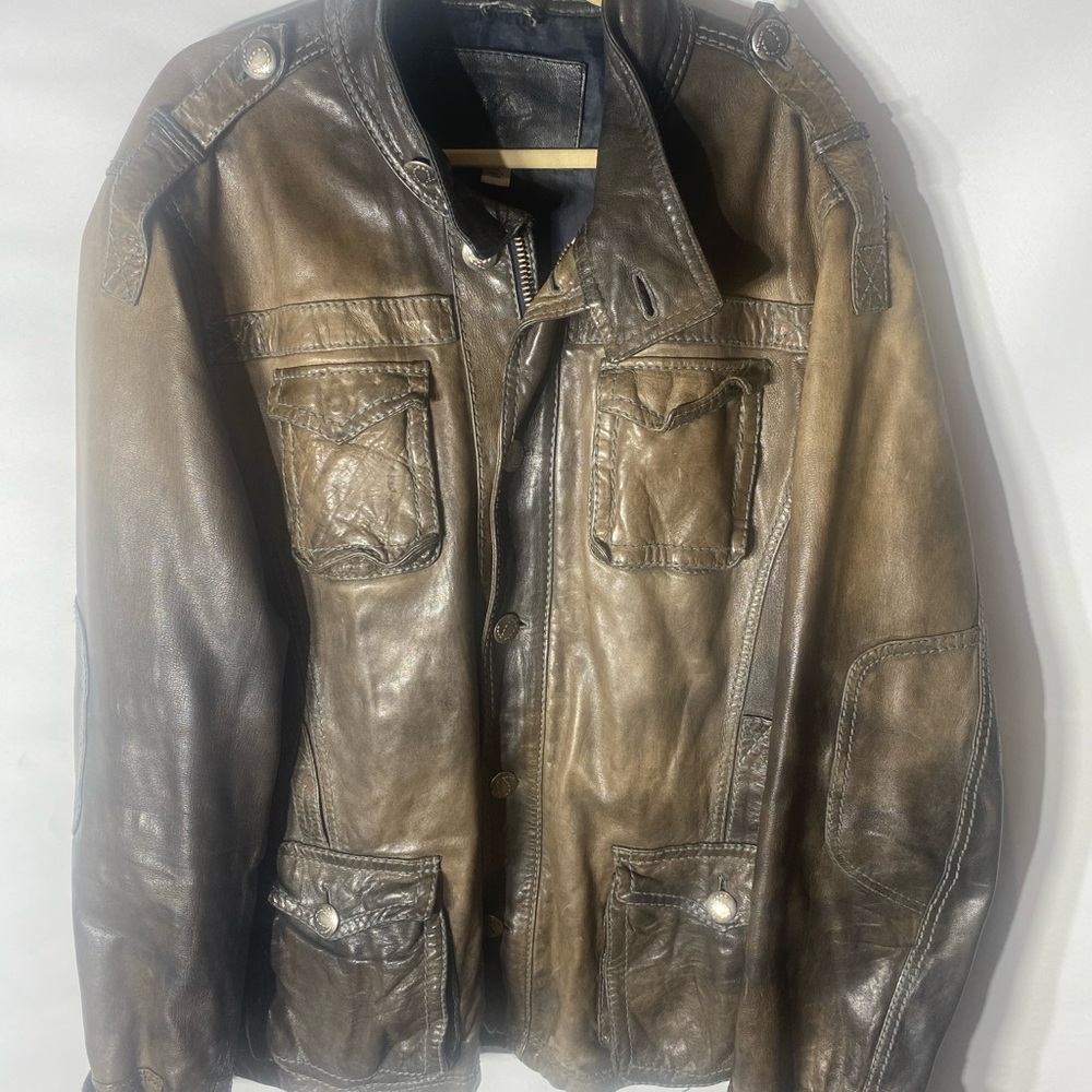 True Religion Men's Brown Leather Jacket